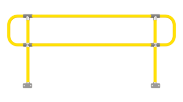 Interclamp 4020 2m Side Mount Handrail Kit with D returns in Safety Yellow Interclamp 4020 2m Side Mount Handrail Kit with D returns in Safety Yellow
