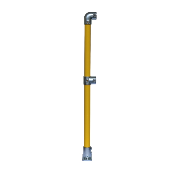 Interclamp 4020-FL-02Y modular tube clamp handrail stanchion end post (Safety Yellow)