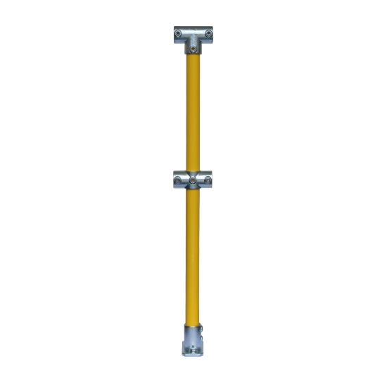 Interclamp 4020-FL-03Y modular tube clamp handrail stanchion mid post (Safety Yellow)