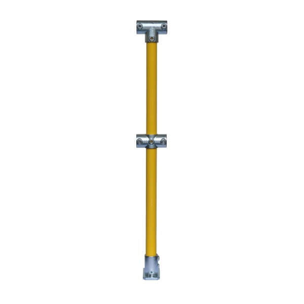 Interclamp 4020-FL-03Y modular tube clamp handrail stanchion mid post (Safety Yellow)