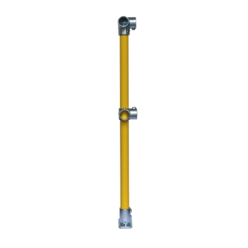 Interclamp 4020-FL-04Y modular tube clamp handrail stanchion corner post (Safety Yellow) Interclamp 4020-FL-04Y modular tube clamp handrail stanchion corner post (Safety Yellow)