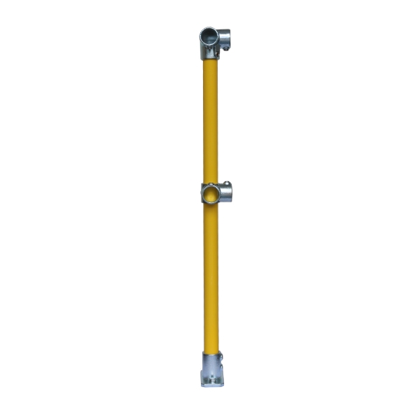 Interclamp 4020-FL-04Y modular tube clamp handrail stanchion corner post (Safety Yellow)
