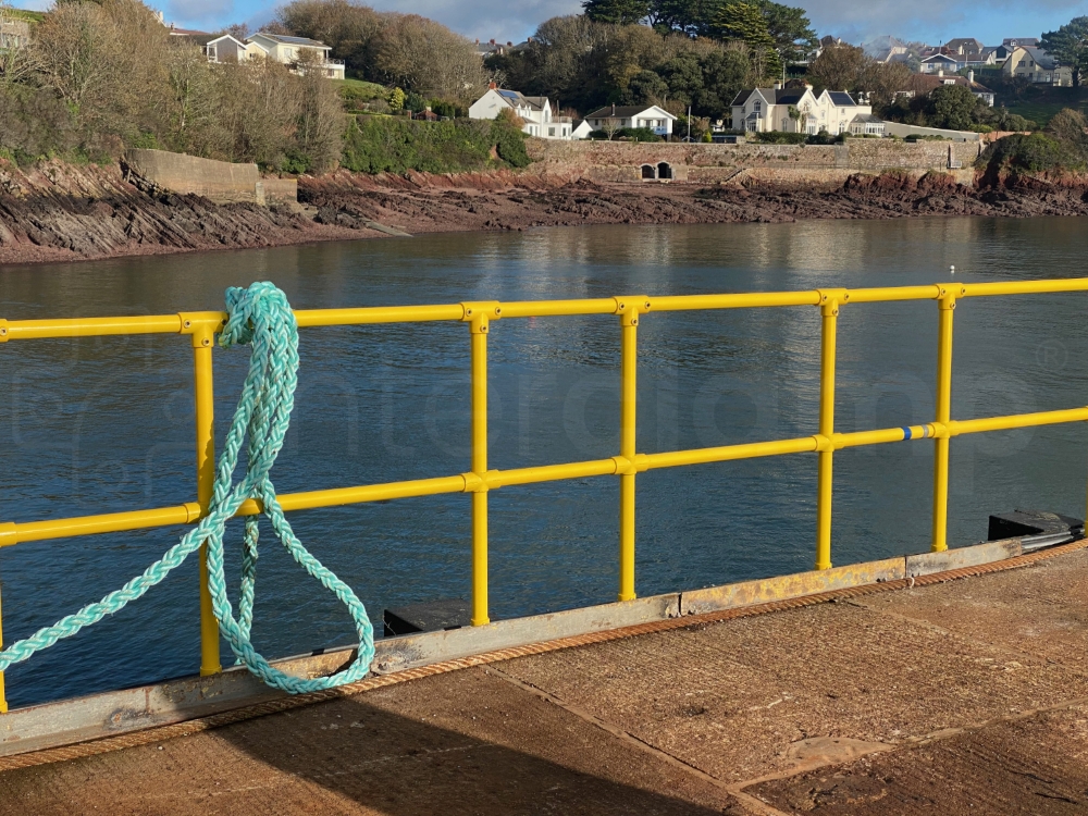 Interclamp power coated key clamp guardrail installed on a jetty ...