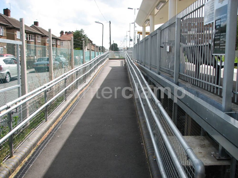 Track side galvanised tube clamp guardrail